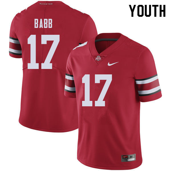 Ohio State Buckeyes Kamryn Babb Youth #17 Red Authentic Stitched College Football Jersey